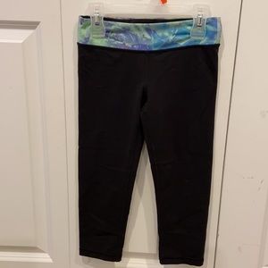 Ivivva Black Reversible Crop Exercise Leggings